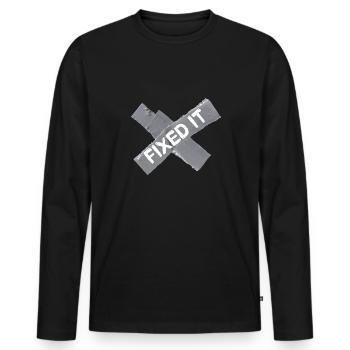 Duct Tape Panzertape Handwerker Klebeband - Männer Premium Bio Langarmshirt - Schwarz - Vorne - Nico (187cm)