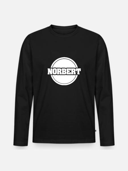 First name Norbert - Men's Premium Organic Long Sleeve Shirt - black