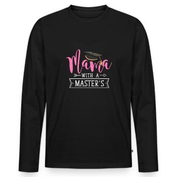 Master's Degree Studium Master Abschluss - Männer Premium Bio Langarmshirt - Schwarz - Vorne - Nico (187cm)