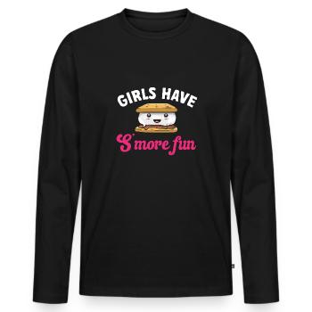 S'more Lagerfeuer Marshmallow Camping - Männer Premium Bio Langarmshirt - Schwarz - Vorne - Nico (187cm)