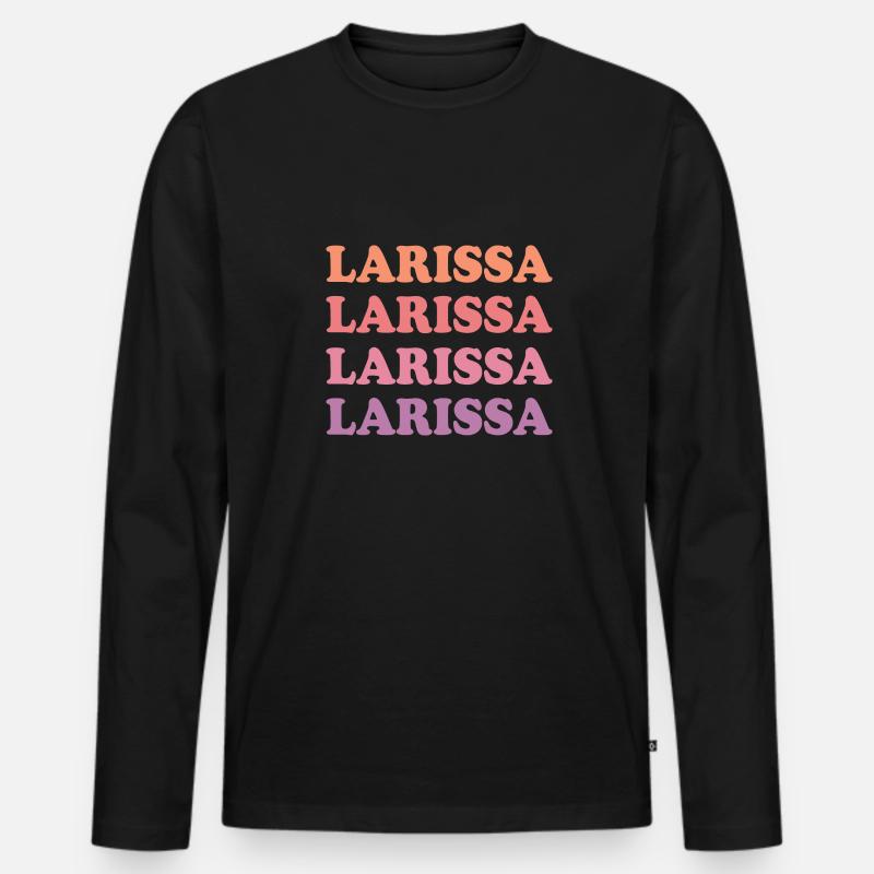 Larissa - Männer Premium Bio Langarmshirt - Schwarz