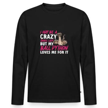Ball Python Schlange Königspython - Männer Premium Bio Langarmshirt - Schwarz - Vorne - Nico (187cm)