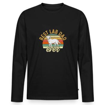 White Labrador Retriever White Lab - Men's Premium Organic Long Sleeve Shirt - black - Front - Nico (187cm)