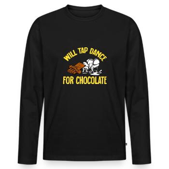 Professeur de claquettes Danseuse de claquettes Claquettes - T-shirt manches longues Premium bio Homme - noir - Devant - Nico (187cm)
