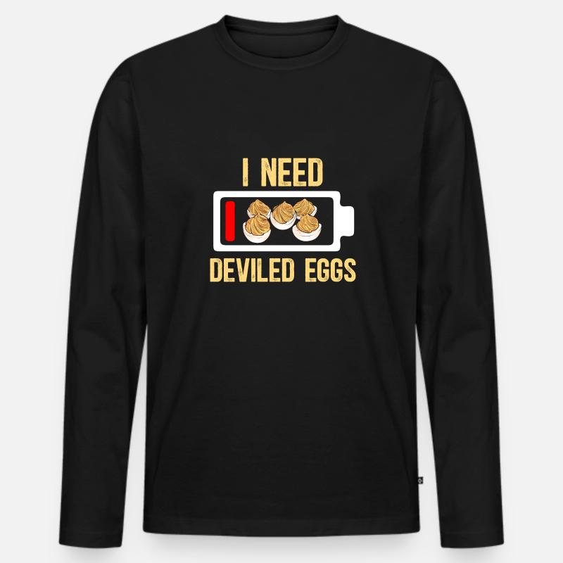 Stuffed Eggs Deviled Eggs - Men's Premium Organic Long Sleeve Shirt - black