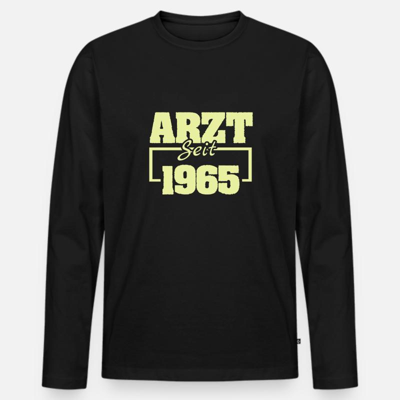 1965 - Männer Premium Bio Langarmshirt - Schwarz