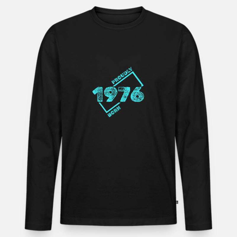 Geschenkidee 1976 - Männer Premium Bio Langarmshirt - Schwarz