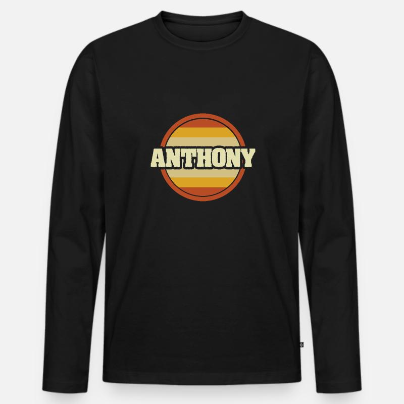 Anthony - Männer Premium Bio Langarmshirt - Schwarz