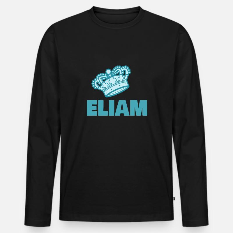 Vorname Eliam - Männer Premium Bio Langarmshirt - Schwarz