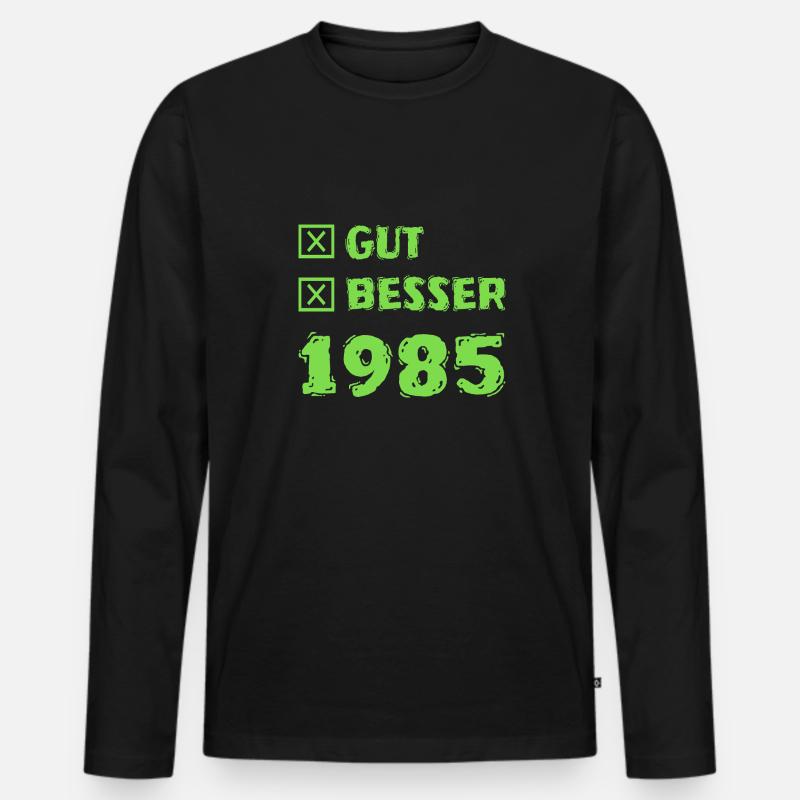 Jahr 1985 - Männer Premium Bio Langarmshirt - Schwarz