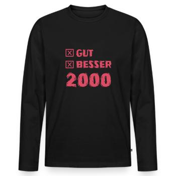 2000 - Men's Premium Organic Long Sleeve Shirt - black - Front - Nico (187cm)