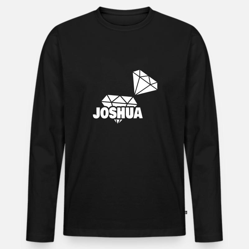 Joshua als Kostbar - Männer Premium Bio Langarmshirt - Schwarz