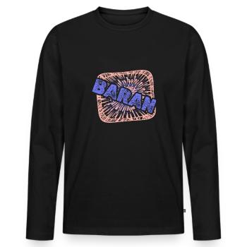 Cadeau pour Baran - T-shirt manches longues Premium bio Homme - noir - Devant - Nico (187cm)