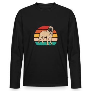 Mastiff Chien Vieux Mastiff anglais - T-shirt manches longues Premium bio Homme - noir - Devant - Nico (187cm)