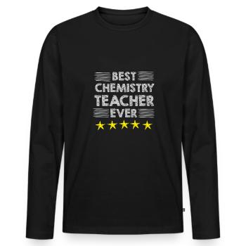 Chemie Lehrer Wissenschaftler Chemieker - Männer Premium Bio Langarmshirt - Schwarz - Vorne - Nico (187cm)