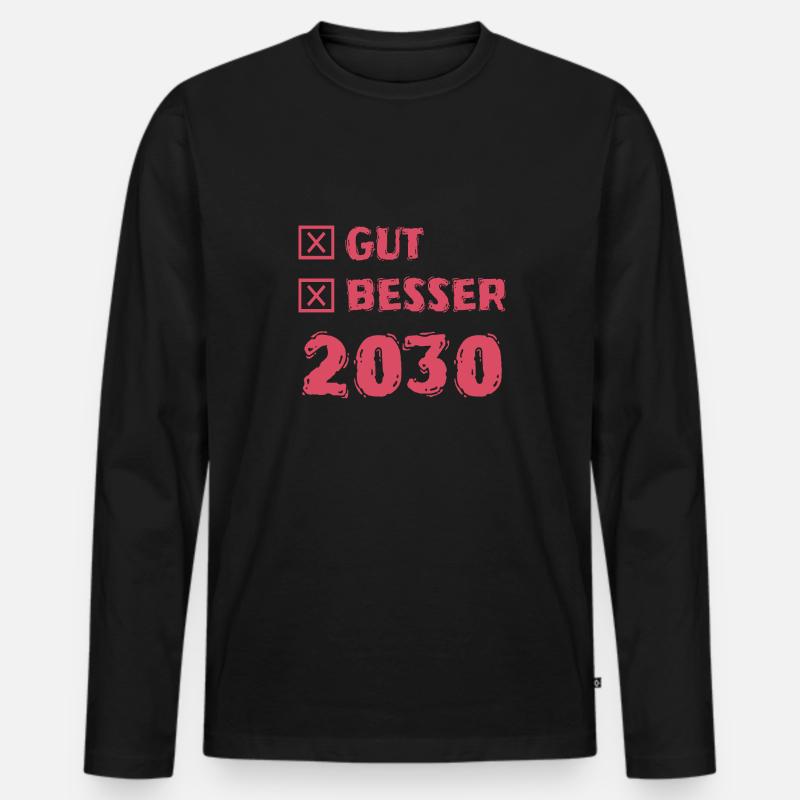 Besser 2030 - Männer Premium Bio Langarmshirt - Schwarz