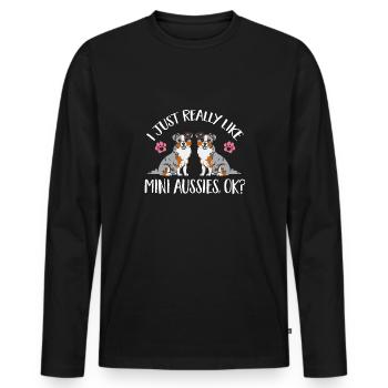 Miniature Australian Shepherd - Men's Premium Organic Long Sleeve Shirt - black - Front - Nico (187cm)