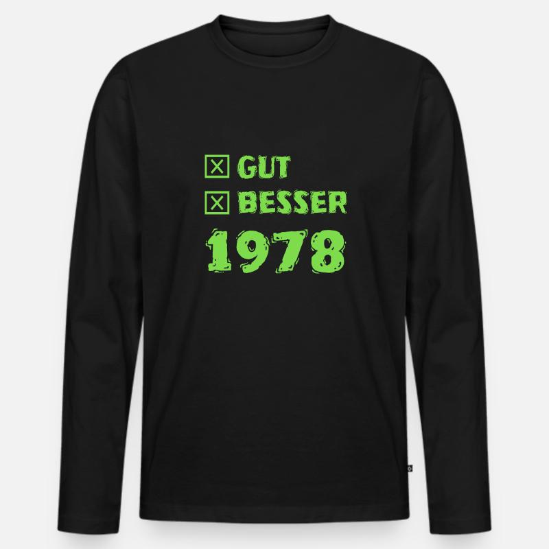Besser 1978 - Männer Premium Bio Langarmshirt - Schwarz