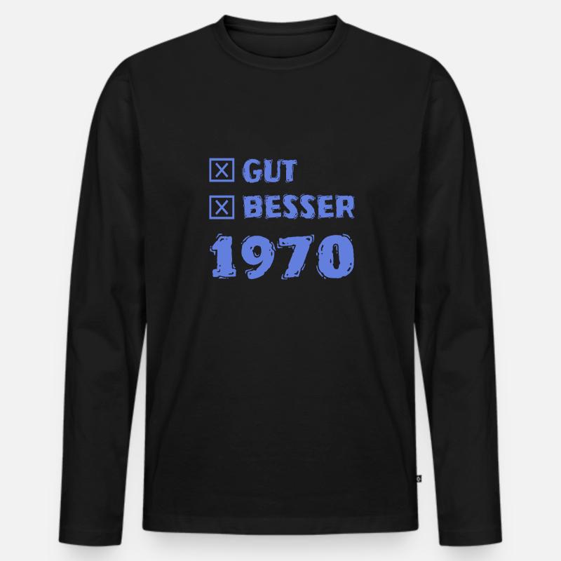 Besser 1970 - Männer Premium Bio Langarmshirt - Schwarz