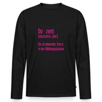 Dozent Dozenten Schule Pädagoge Unterricht - Männer Premium Bio Langarmshirt - Schwarz - Vorne - Nico (187cm)