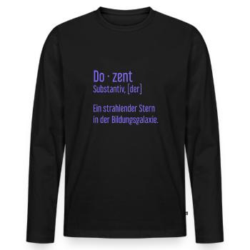 Dozent Dozenten Schule Pädagoge Unterricht - Männer Premium Bio Langarmshirt - Schwarz - Vorne - Nico (187cm)