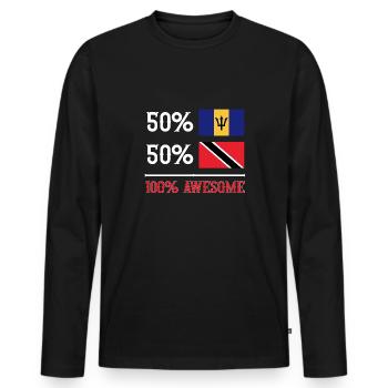Trinidad and Tobago flag - Men's Premium Organic Long Sleeve Shirt - black - Front - Nico (187cm)