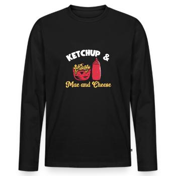 Makkaroni Käse Liebhaber Mac And Cheese - Männer Premium Bio Langarmshirt - Schwarz - Vorne - Nico (187cm)