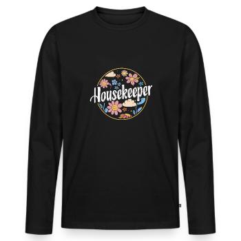Domestic help, cleaner, housekeeper - Men's Premium Organic Long Sleeve Shirt - black - Front - Nico (187cm)