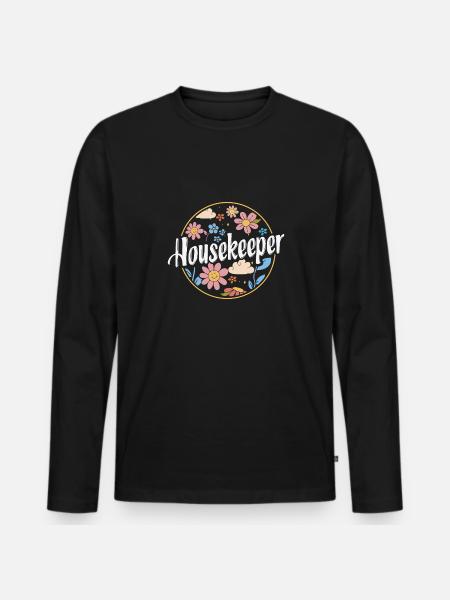 Domestic help, cleaner, housekeeper - Men's Premium Organic Long Sleeve Shirt - black