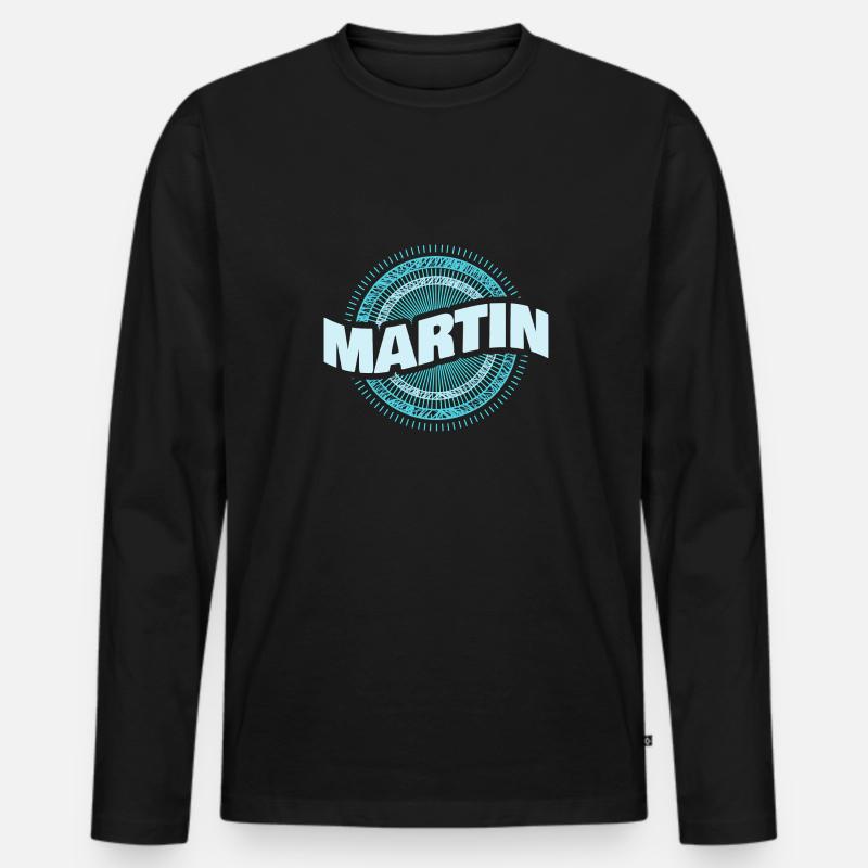 Geschenkidee Martin - Männer Premium Bio Langarmshirt - Schwarz