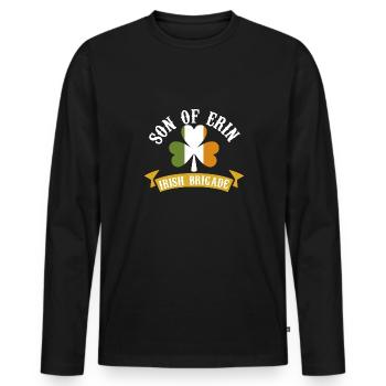 Fils de la brigade irlandaise Erin - T-shirt manches longues Premium bio Homme - noir - Devant - Nico (187cm)