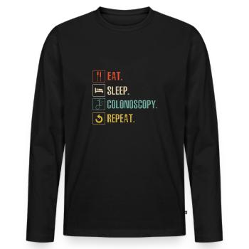 Gastro-entérologie Endoscopie Coloscopie - T-shirt manches longues Premium bio Homme - noir - Devant - Nico (187cm)