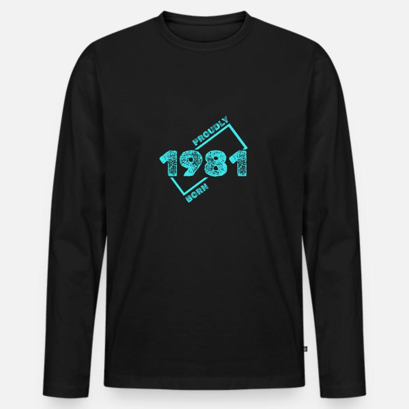 Geschenkidee 1981 - Männer Premium Bio Langarmshirt - Schwarz