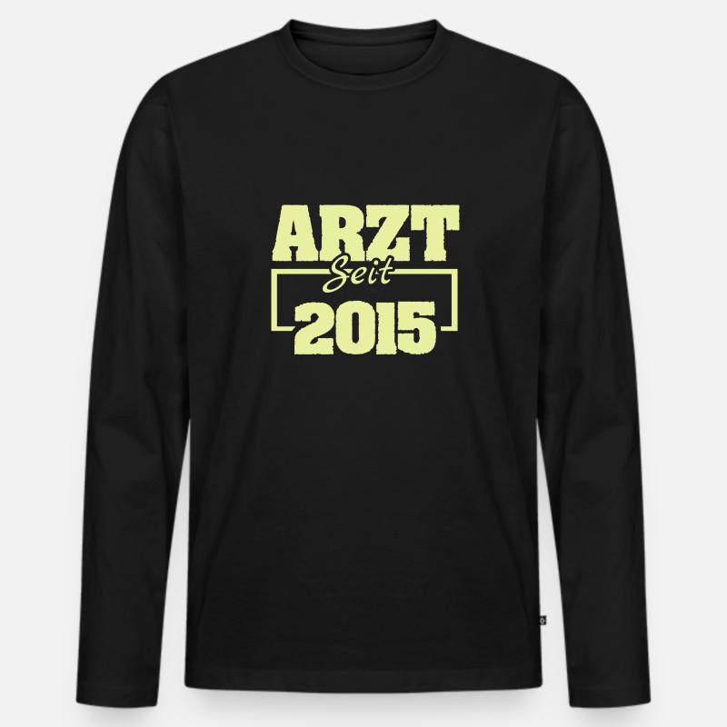 Arzt 2015 - Männer Premium Bio Langarmshirt - Schwarz