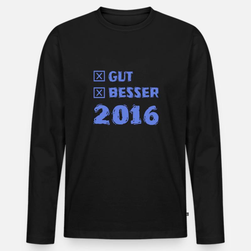 Jahr 2016 - Männer Premium Bio Langarmshirt - Schwarz