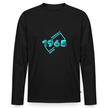 1965 1965 - Men's Premium Organic Long Sleeve Shirt - black - Front - Nico (187cm)