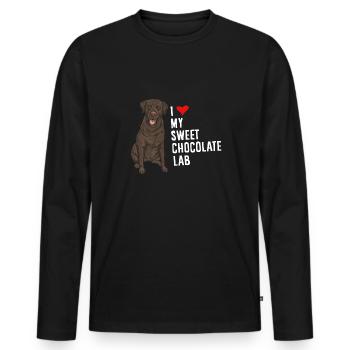 Chocolate Labrador Retriever Hund - Männer Premium Bio Langarmshirt - Schwarz - Vorne - Nico (187cm)