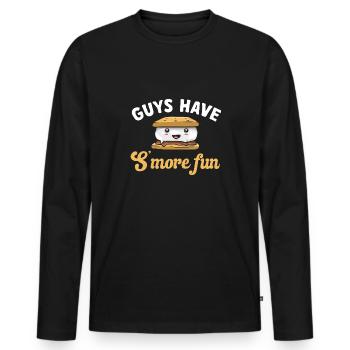 S'more Campfire Marshmallow Camping - T-shirt manches longues Premium bio Homme - noir - Devant - Nico (187cm)