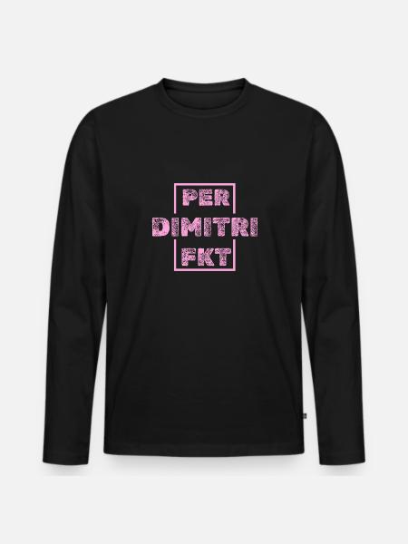 Dimitri - Männer Premium Bio Langarmshirt - Schwarz