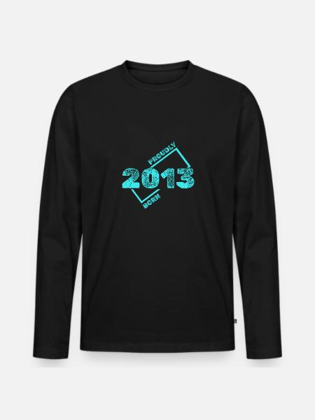 Born in 2013 - Men's Premium Organic Long Sleeve Shirt - black
