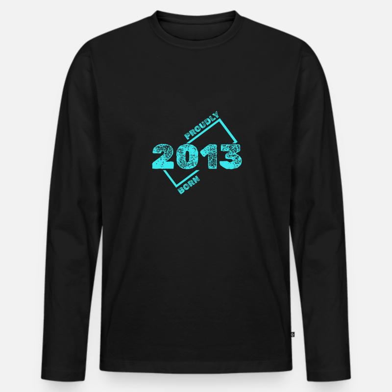 Geboren 2013 - Männer Premium Bio Langarmshirt - Schwarz