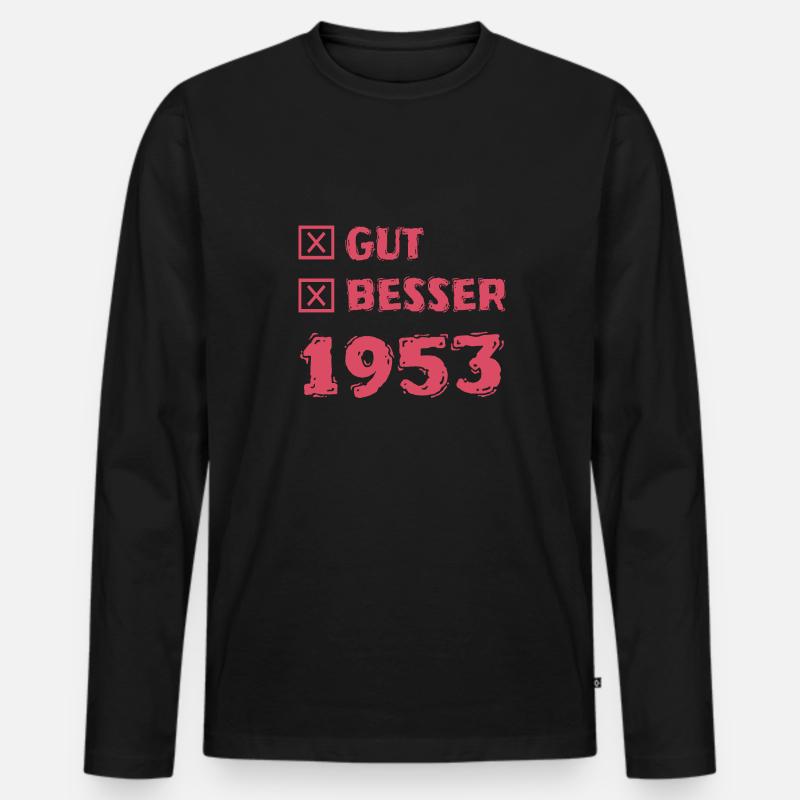 1953 - Männer Premium Bio Langarmshirt - Schwarz