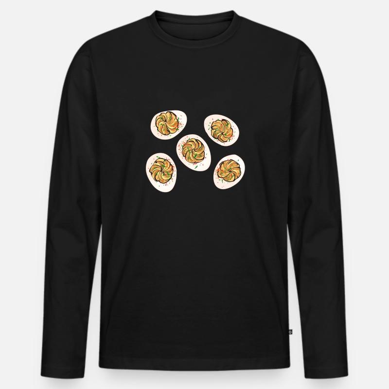 Stuffed Eggs Deviled Eggs - Men's Premium Organic Long Sleeve Shirt - black