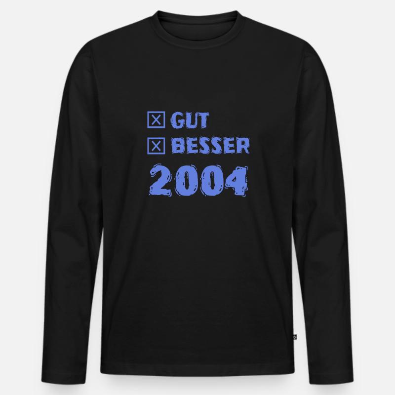 Besser 2004 - Männer Premium Bio Langarmshirt - Schwarz