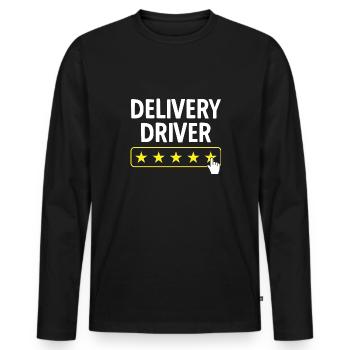Lieferant Paket Lieferung - Männer Premium Bio Langarmshirt - Schwarz - Vorne - Nico (187cm)