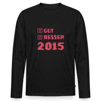 Better 2015 - Men's Premium Organic Long Sleeve Shirt - black - Front - Nico (187cm)