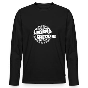 Man Freddie - Men's Premium Organic Long Sleeve Shirt - black - Front - Nico (187cm)