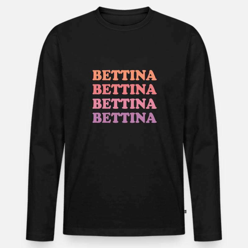 Name Bettina - Männer Premium Bio Langarmshirt - Schwarz