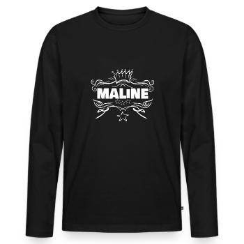 Bébé Maline - T-shirt manches longues Premium bio Homme - noir - Devant - Nico (187cm)