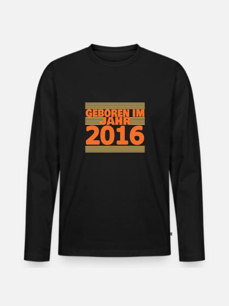 Born in 2016 - Men's Premium Organic Long Sleeve Shirt - black